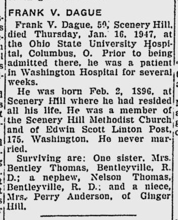 Frank V. Dague obit